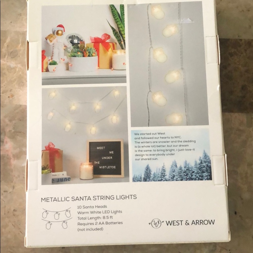 Metallic Santa string lights - Picture 2 of 2